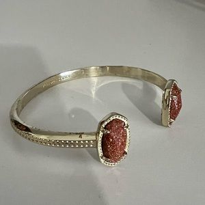 Kendra Scott Elton Gold Cuff Bracelet 💎 brown/burnt orange